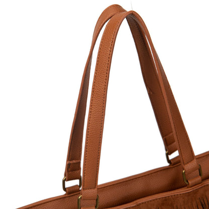 Bolso Mujer De Moda Con Flecos Boho, Bolso Grande Shopper Con Correa Bandolera, Bolso Casual Chic 36x27x12cm