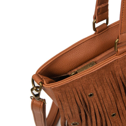 Bolso Mujer De Moda Con Flecos Boho, Bolso Grande Shopper Con Correa Bandolera, Bolso Casual Chic 36x27x12cm