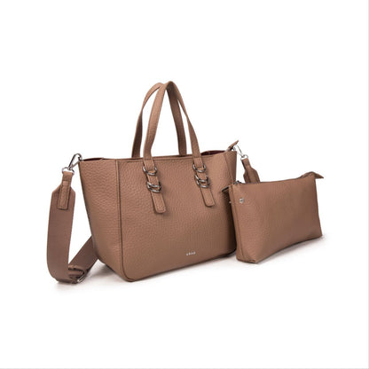 Bolso Mujer Elegante De Eco Cuero Con Correa Ajustable Y Clutch Interior, Bolso De Moda Para Trabajo Y Uso Diario