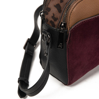 Bolso Bandolera Mujer De Eco Cuero Y Ante Con Estilo Animal Print, Bolso Pequeño Elegante Para Uso Diario Y Viajes