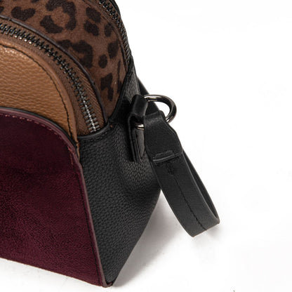 Bolso Bandolera Mujer De Eco Cuero Y Ante Con Estilo Animal Print, Bolso Pequeño Elegante Para Uso Diario Y Viajes