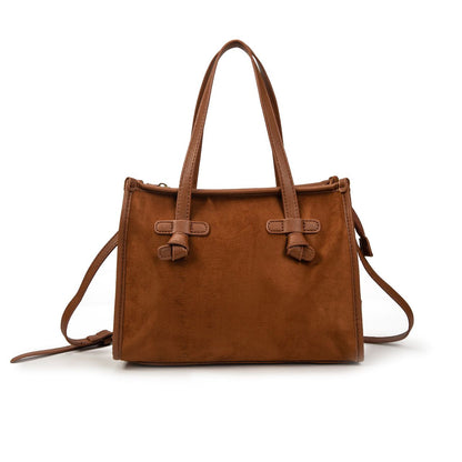 Bolso Mujer De Moda Elegante Con Estilo Casual Chic, Cartera Suave Tipo Ante Con Asas Y Correa, Bolso Pequeño Moderno