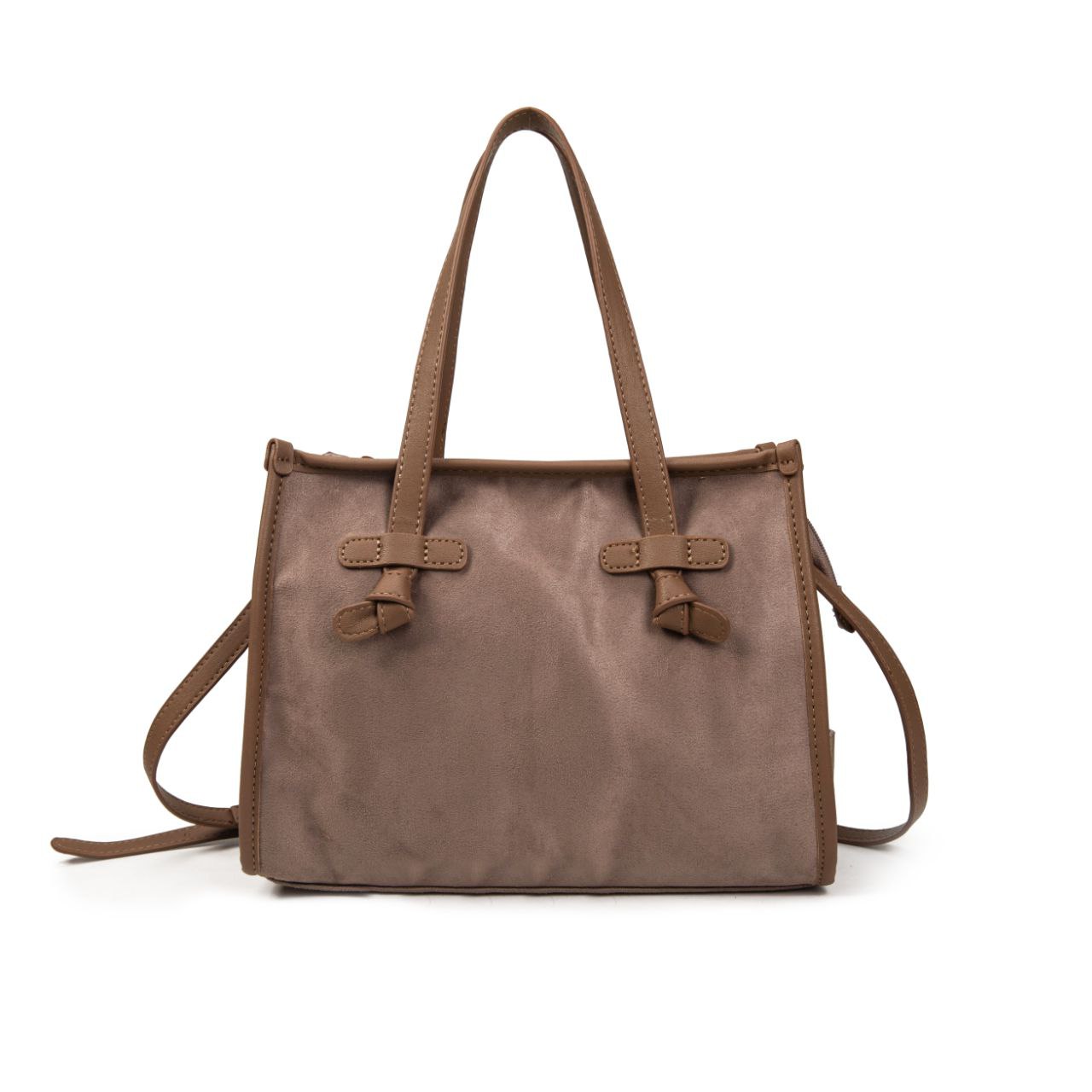 Bolso Mujer De Moda Elegante Con Estilo Casual Chic, Cartera Suave Tipo Ante Con Asas Y Correa, Bolso Pequeño Moderno