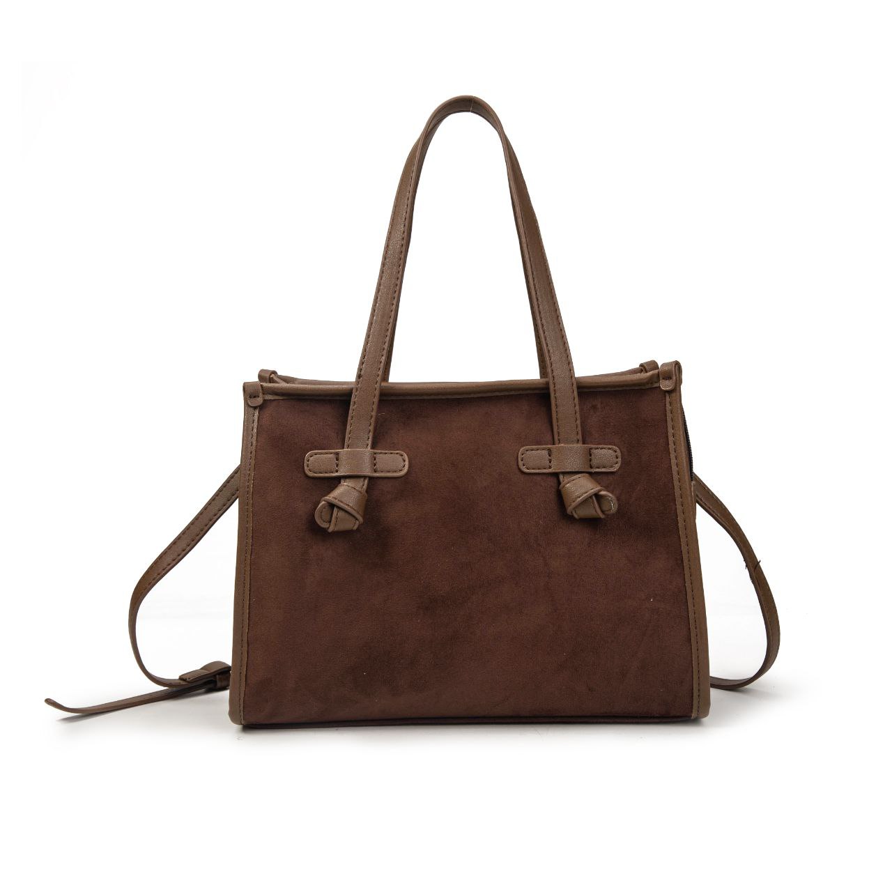 Bolso Mujer De Moda Elegante Con Estilo Casual Chic, Cartera Suave Tipo Ante Con Asas Y Correa, Bolso Pequeño Moderno