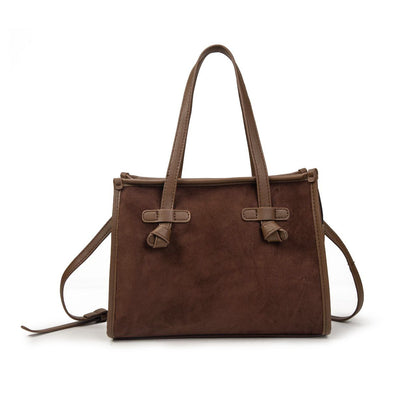 Bolso Mujer De Moda Elegante Con Estilo Casual Chic, Cartera Suave Tipo Ante Con Asas Y Correa, Bolso Pequeño Moderno