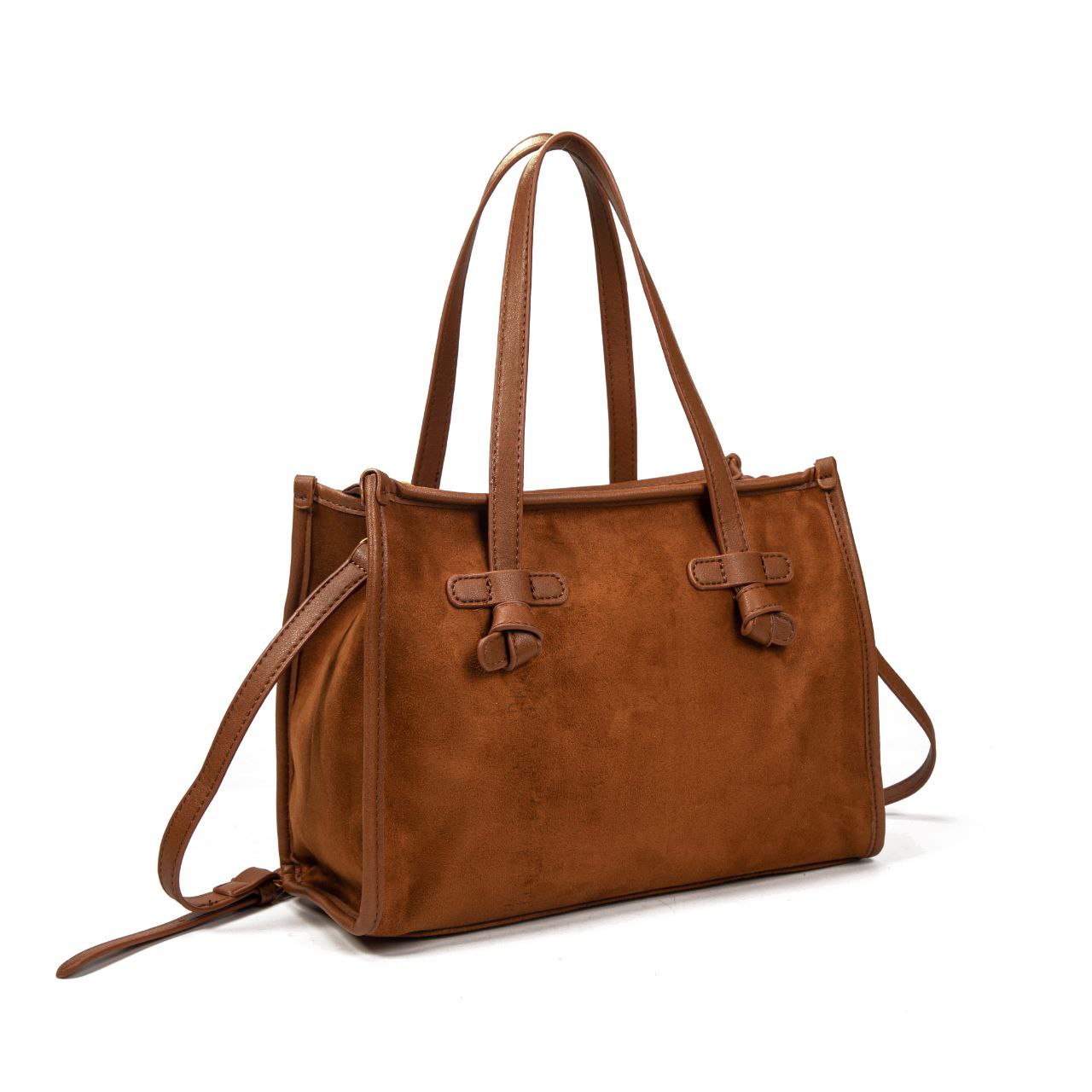 Bolso Mujer De Moda Elegante Con Estilo Casual Chic, Cartera Suave Tipo Ante Con Asas Y Correa, Bolso Pequeño Moderno