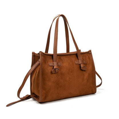 Bolso Mujer De Moda Elegante Con Estilo Casual Chic, Cartera Suave Tipo Ante Con Asas Y Correa, Bolso Pequeño Moderno