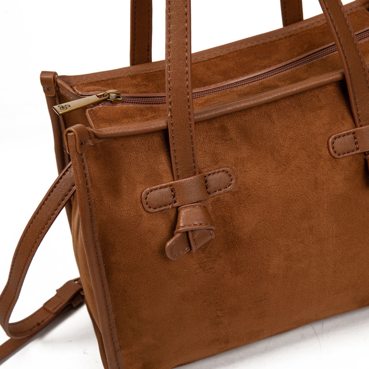 Bolso Mujer De Moda Elegante Con Estilo Casual Chic, Cartera Suave Tipo Ante Con Asas Y Correa, Bolso Pequeño Moderno