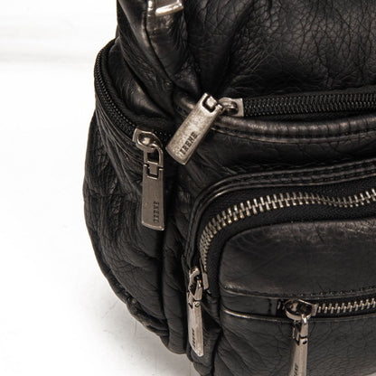 Bolso Mujer De Moda Vintage En Eco Cuero Negro Cruzado Con Múltiples Bolsillos Para Viaje Y Día A Día