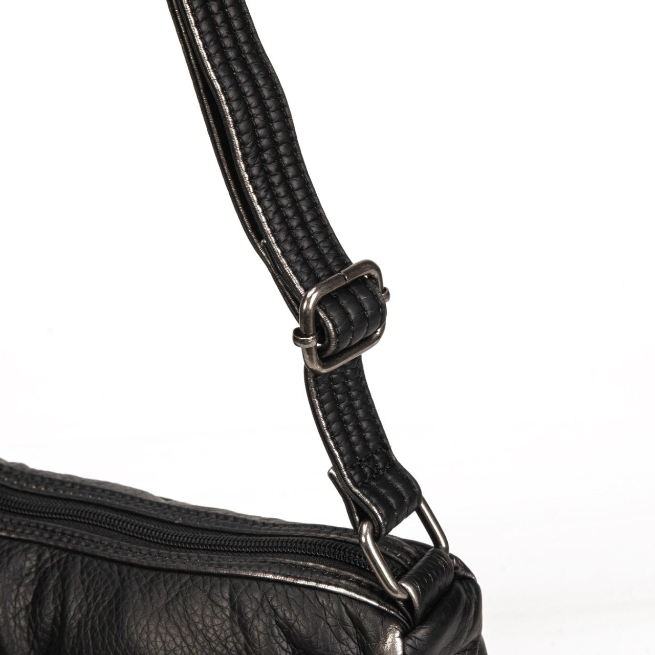 Bolso Mujer De Moda Vintage En Eco Cuero Negro Cruzado Con Múltiples Bolsillos Para Viaje Y Día A Día