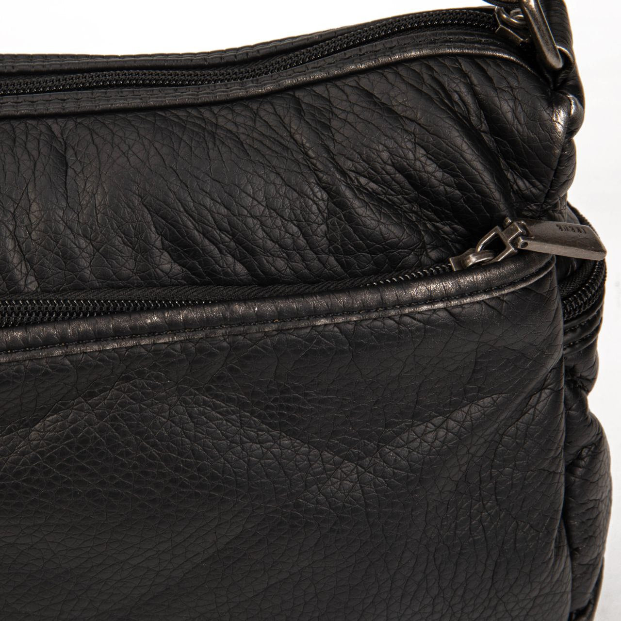 Bolso Mujer De Moda Vintage En Eco Cuero Negro Cruzado Con Múltiples Bolsillos Para Viaje Y Día A Día