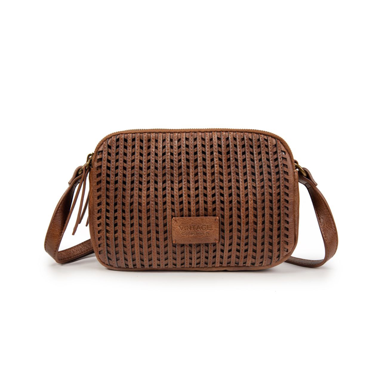 Bolso Mujer De Moda Pequeño Elegante Cruzado En Eco Cuero Vintage Con Diseño Único Y Cremallera Segura