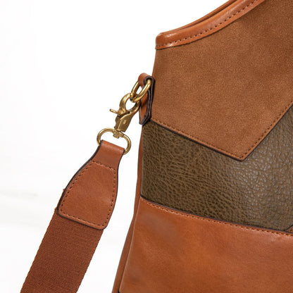 Bolso Mujer Grande De Moda Patchwork Vintage En Eco Cuero Con Asa Y Bandolera Elegante Para Trabajo Y Día A Día