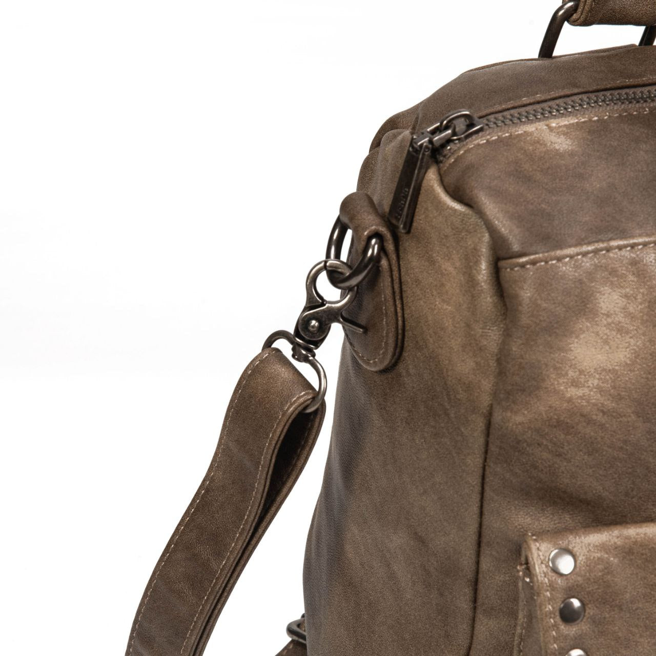 Bolso De Mano Grande Con Tachuelas Para Mujer En Eco Cuero Vintage – Estilo Urbano Y Elegante