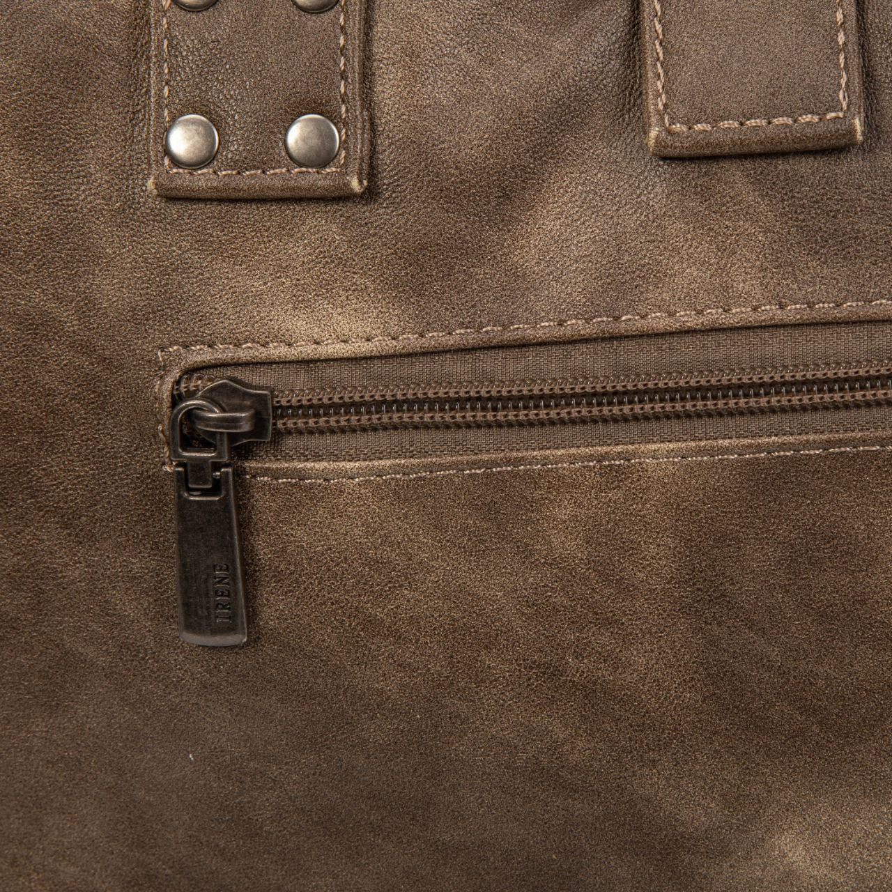 Bolso De Mano Grande Con Tachuelas Para Mujer En Eco Cuero Vintage – Estilo Urbano Y Elegante