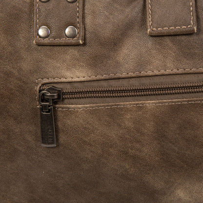 Bolso De Mano Grande Con Tachuelas Para Mujer En Eco Cuero Vintage – Estilo Urbano Y Elegante