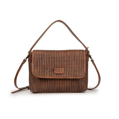 Bolso Mujer Elegante De Moda Con Diseño Perforado – Bandolera De Eco Cuero Estilo Vintage