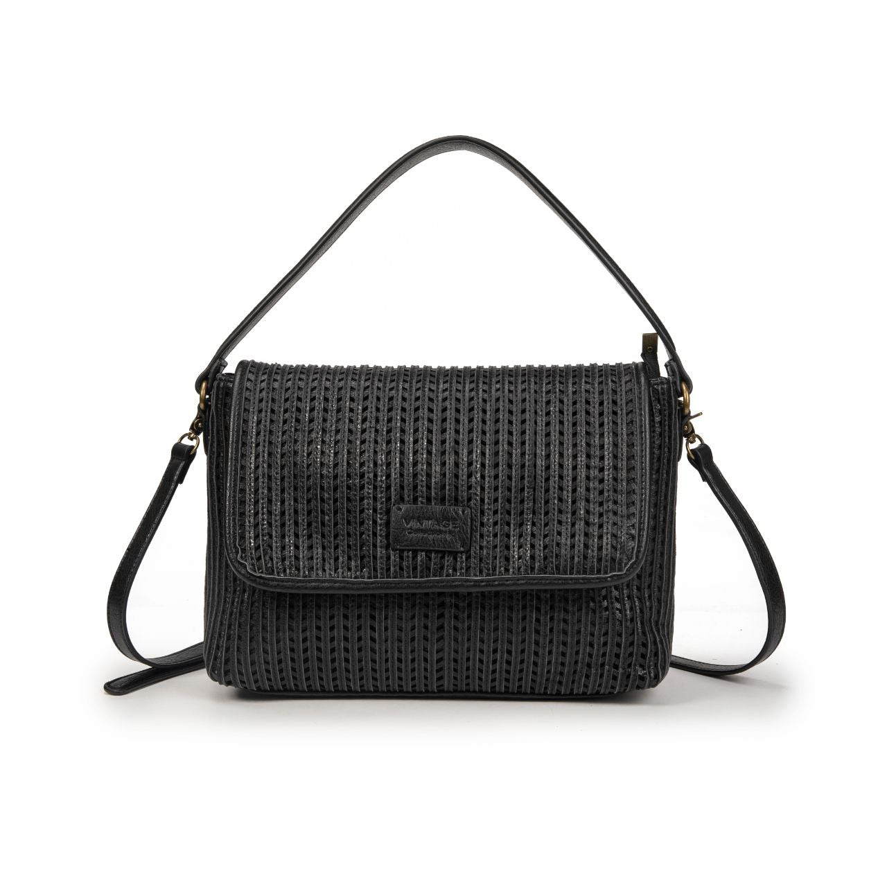 Bolso Mujer Elegante De Moda Con Diseño Perforado – Bandolera De Eco Cuero Estilo Vintage