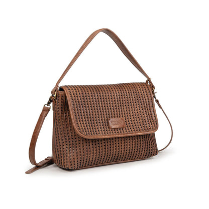 Bolso Mujer Elegante De Moda Con Diseño Perforado – Bandolera De Eco Cuero Estilo Vintage
