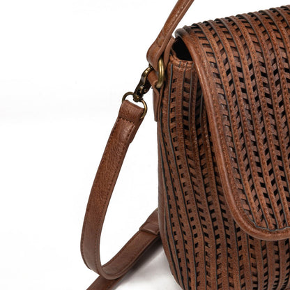 Bolso Mujer Elegante De Moda Con Diseño Perforado – Bandolera De Eco Cuero Estilo Vintage