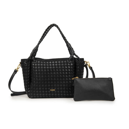 Bolso Mujer De Moda Tipo Tote – Grande Con Diseño Trenzado, Bandolera De Eco Cuero Con Neceser