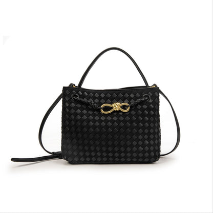 Bolso Mujer Elegante De Moda – Bandolera De Eco Cuero Trenzado Con Detalle Dorado Único