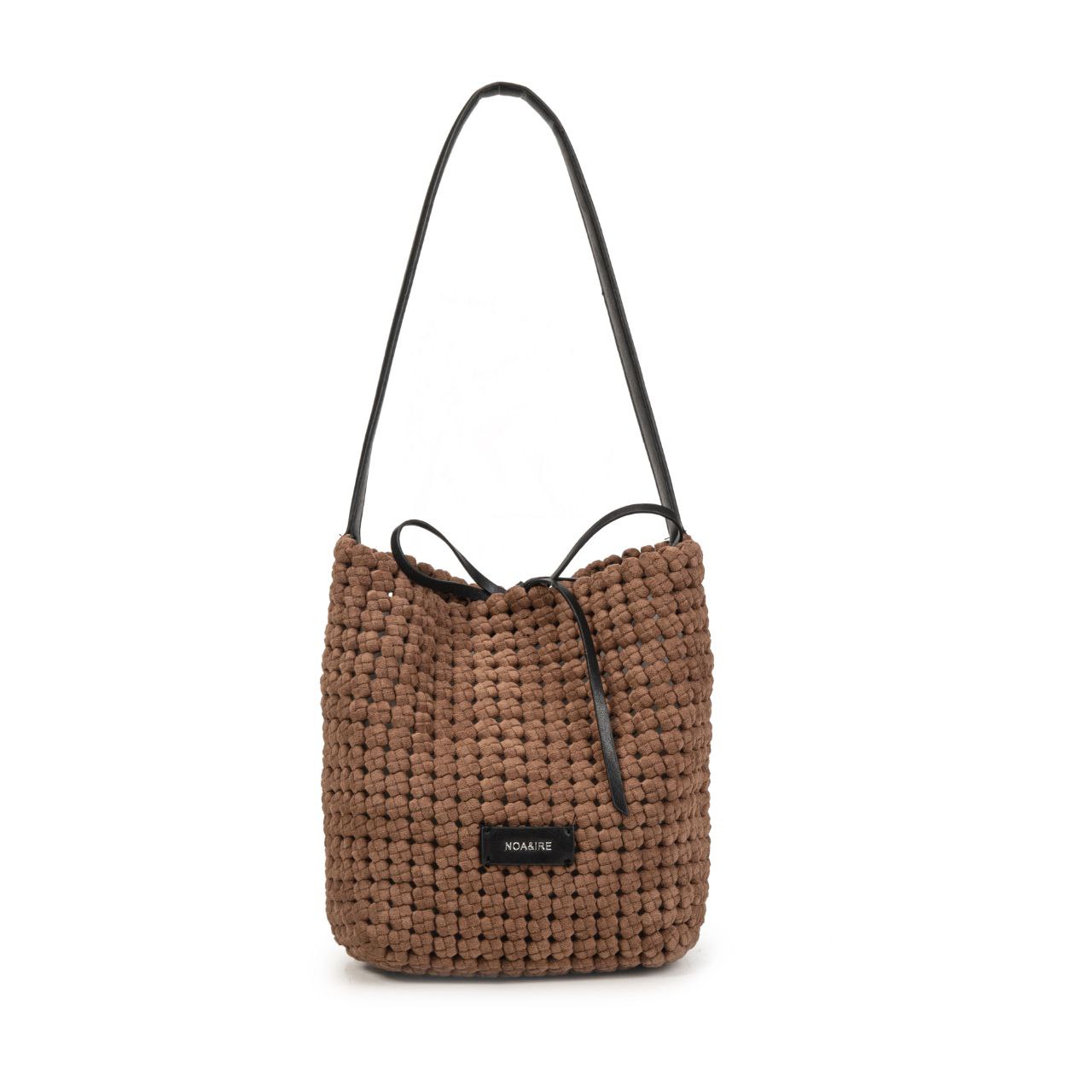 Bolso Mujer Tipo Bucket De Moda – Bolso Grande De Tejido Con Estilo Casual Chic Y Neceser Interior
