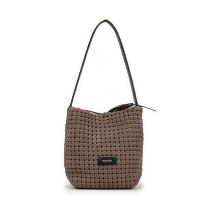 Bolso Mujer Tipo Bucket De Moda – Bolso Grande De Tejido Con Estilo Casual Chic Y Neceser Interior