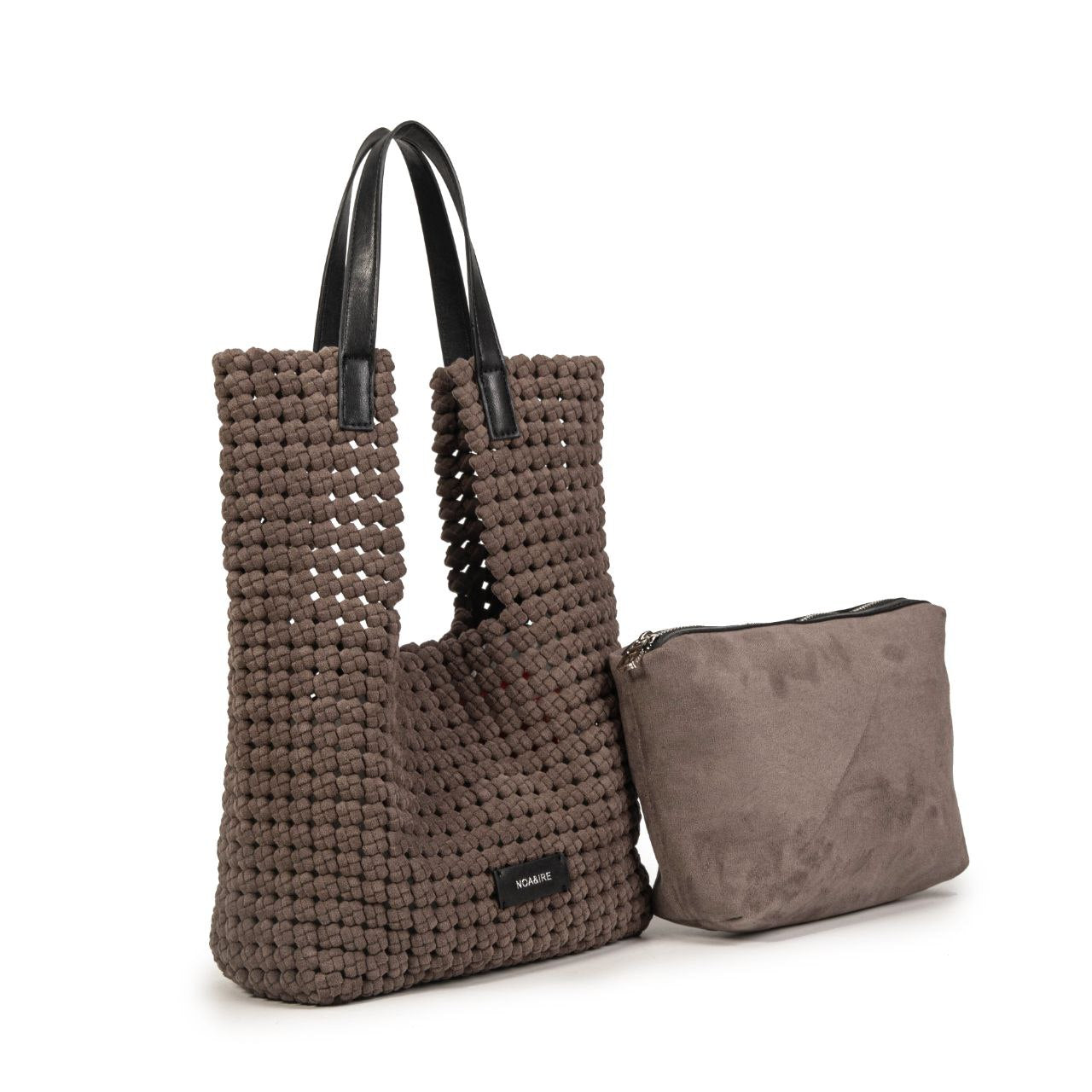 Bolso Tote Mujer De Moda – Bolso Grande Tejido Con Estilo Casual Y Neceser Interior