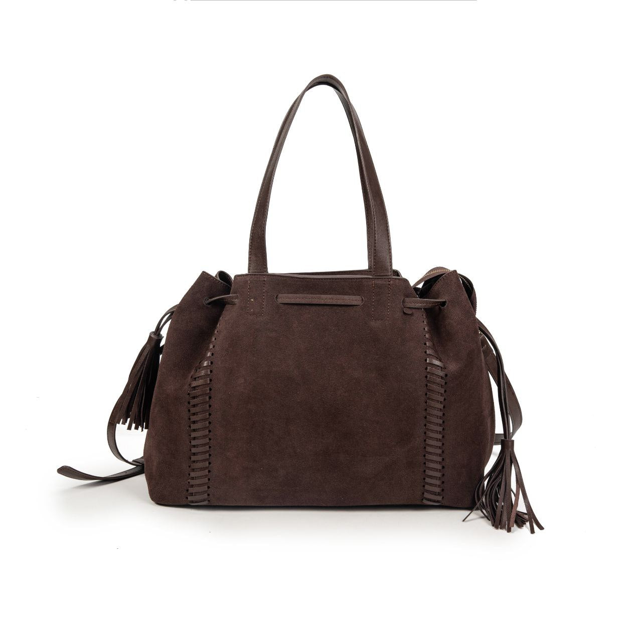 Bolso Tote Mujer Elegante De Moda – Bolso Grande De Ante Sintético Con Detalles De Flecos