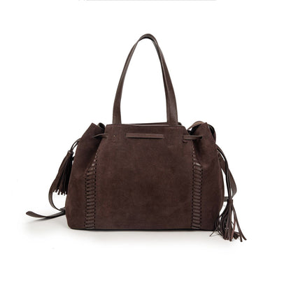 Bolso Tote Mujer Elegante De Moda – Bolso Grande De Ante Sintético Con Detalles De Flecos