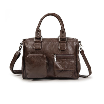 Bolso Mujer Grande De Moda – Bolso De Mano Y Bandolera De Cuero Sintético Con Bolsillos