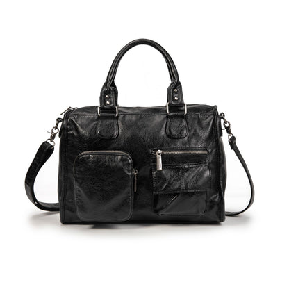 Bolso Mujer Grande De Moda – Bolso De Mano Y Bandolera De Cuero Sintético Con Bolsillos