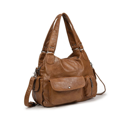 Bolso Mujer Grande De Moda Elegante De Eco Cuero – Bolso Casual Cómodo Para El Día A Día Con Múltiples Bolsillos