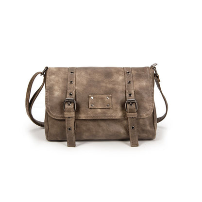 Bolso Bandolera Mujer Estilo Vintage En Eco Cuero – Bolso Cruzado De Moda Con Solapa Y Tiras 27×19×10 Cm