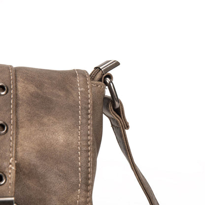 Bolso Bandolera Mujer Estilo Vintage En Eco Cuero – Bolso Cruzado De Moda Con Solapa Y Tiras 27×19×10 Cm