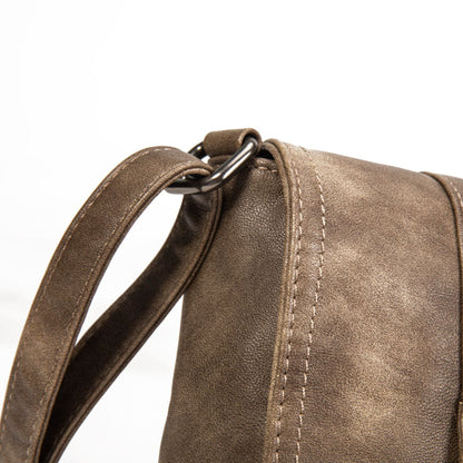 Bolso Bandolera Mujer Estilo Vintage En Eco Cuero – Bolso Cruzado De Moda Con Solapa Y Tiras 27×19×10 Cm