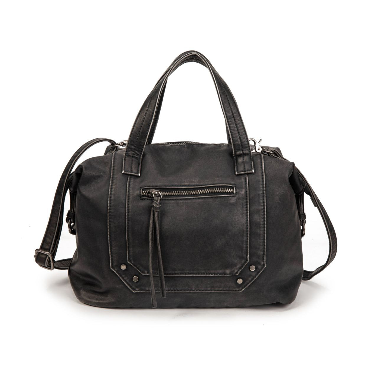 Bolso Mujer Grande De Moda En Eco Cuero – Bolso De Mano Y Bandolera Elegante Con Cremallera Frontal 32×22×14 Cm