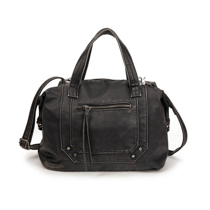 Bolso Mujer Grande De Moda En Eco Cuero – Bolso De Mano Y Bandolera Elegante Con Cremallera Frontal 32×22×14 Cm