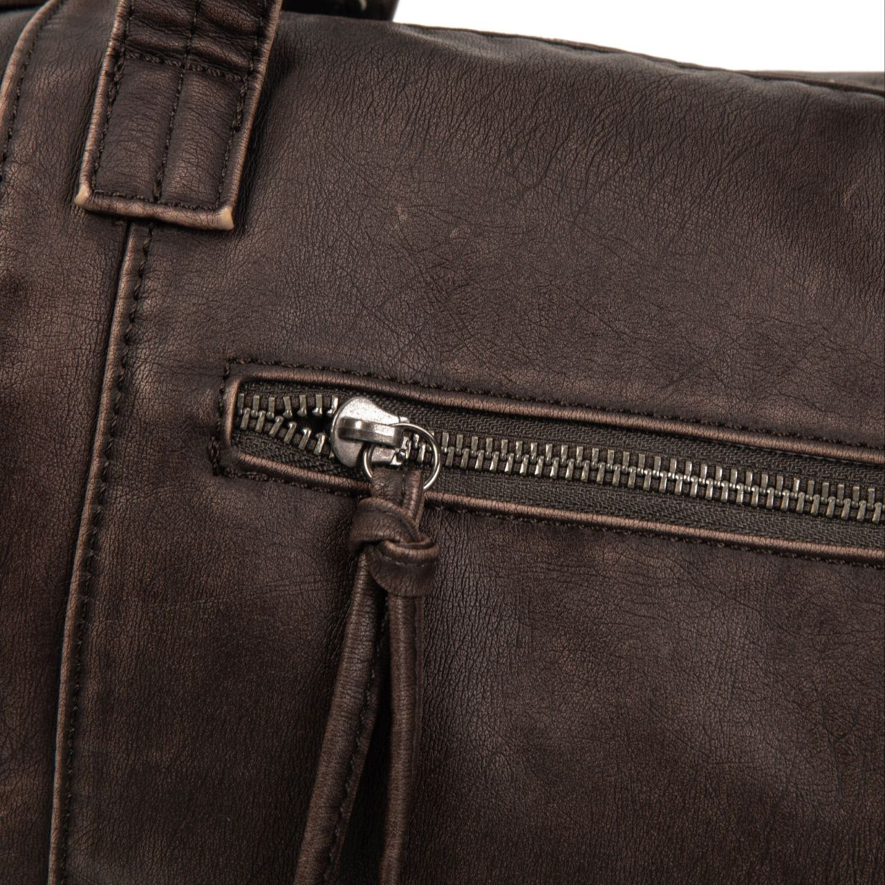 Bolso Mujer Grande De Moda En Eco Cuero – Bolso De Mano Y Bandolera Elegante Con Cremallera Frontal 32×22×14 Cm