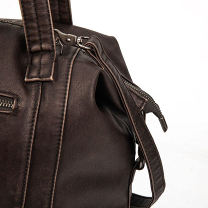 Bolso Mujer Grande De Moda En Eco Cuero – Bolso De Mano Y Bandolera Elegante Con Cremallera Frontal 32×22×14 Cm