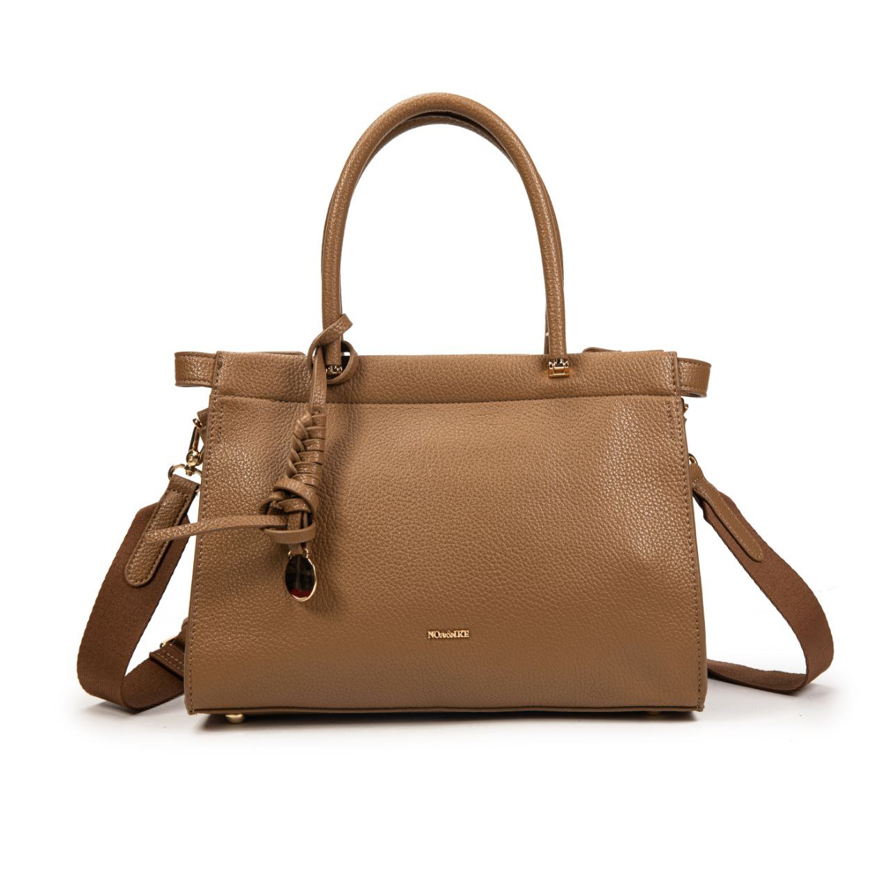 Bolso Mujer Elegante De Moda En Eco Cuero – Bolso De Mano Y Bandolera Con Correa Ancha Y Detalle Trenzado 30×22×12 Cm