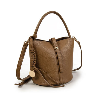 Bolso Mujer Tipo Cubo De Moda En Eco Cuero – Bandolera Y Asa De Mano, Con Neceser Interior, 31×18×7 Cm