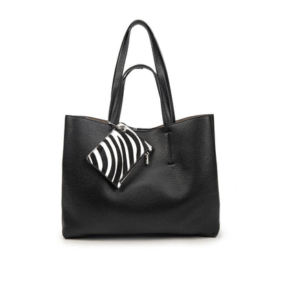 Bolso Mujer Grande De Moda Con Monedero Animal Print – Shopper Elegante De Eco-Cuero Negro O Marrón