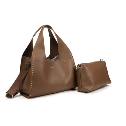 Bolso Mujer De Moda Con Bandolera Desmontable – Shopper Elegante De Eco-Cuero Grande En Negro, Marrón O Burdeos