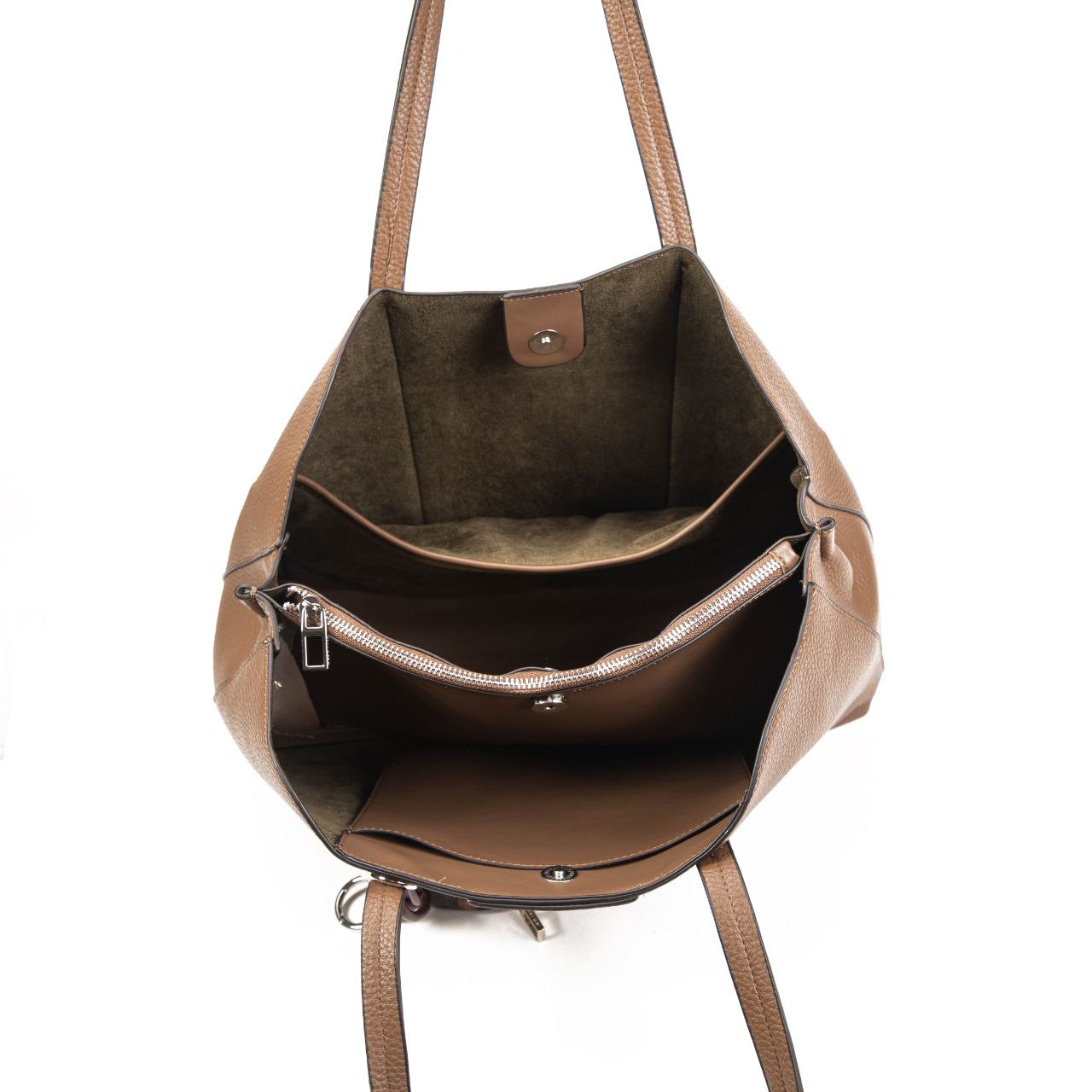 Bolso Mujer Grande De Moda Con Monedero Redondo Animal Print – Shopper Elegante De Eco-Cuero Marrón O Negro