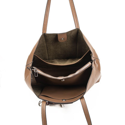 Bolso Mujer Grande De Moda Con Monedero Redondo Animal Print – Shopper Elegante De Eco-Cuero Marrón O Negro