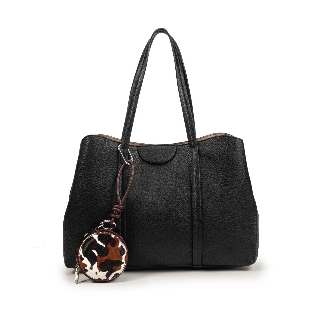 Bolso Mujer Grande De Moda Con Monedero Redondo Animal Print – Shopper Elegante De Eco-Cuero Marrón O Negro