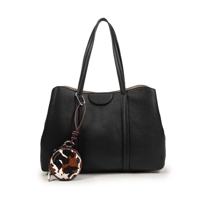 Bolso Mujer Grande De Moda Con Monedero Redondo Animal Print – Shopper Elegante De Eco-Cuero Marrón O Negro