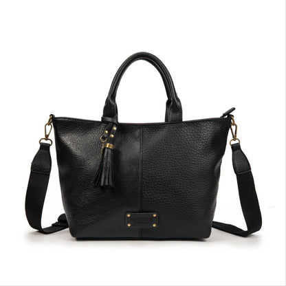 Bolso Mujer Vintage De Moda Con Borla – Bandolera Elegante De Eco-Cuero Grande En Negro, Marrón, Gris, Verde O Kaki